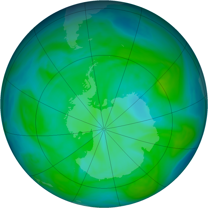 Antarctic ozone map for 16 December 2004